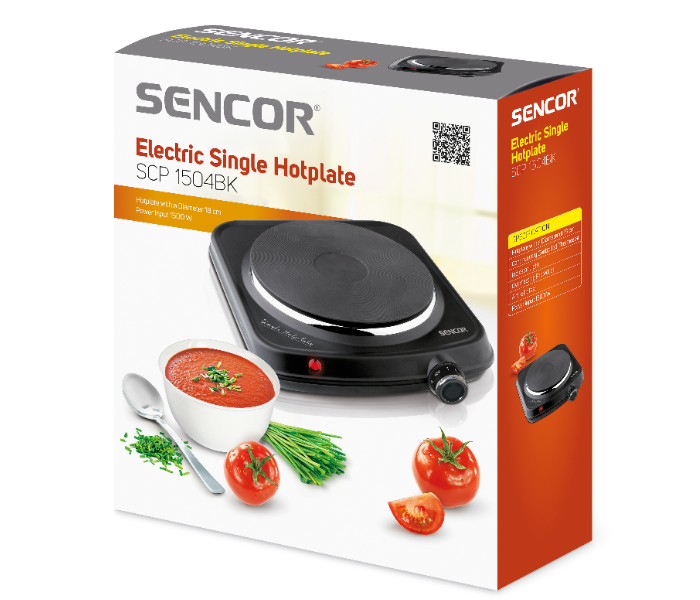 Sencor SCP 1504BK 1500W 18 cm Electric Single Hotplate Cooker - Black - Zoom Image 2