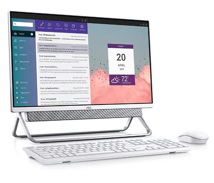Dell All in One 5400-INS-6000-SLVC 23.8 Inch FHD Touchscreen Intel Core i7 1165G7 Processor 16GB RAM 1TB HDD 256GB SSD 2GB NVIDIA Graphics Windows 10 - Silver - Zoom Image 1