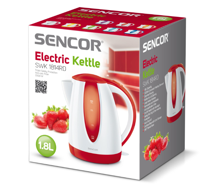 Sencor SWK 1814RD 2000W 1.8 Litre Electric Kettle - White and Red - Zoom Image 2