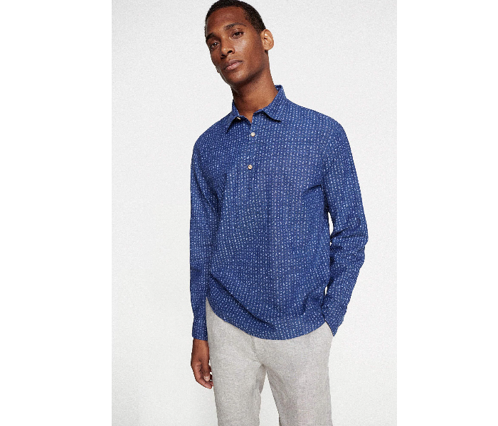 Springfield 099335211 XXL Linen Shirt for Men - Dark Blue - Zoom Image 1