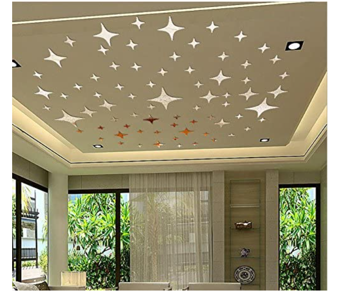 3D Mirror Stars Sticker for Ceiling Wall - Zoom Image 2