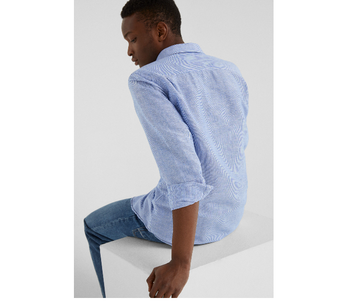 Springfield 099551715 Small Linen Shirt for Men - Medium Blue - Zoom Image 2