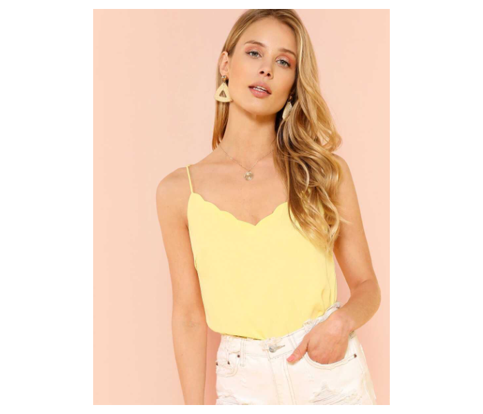 VW Trendz vest180509712 XS Crisscross Solid Cami Top for Women - Yellow - Zoom Image