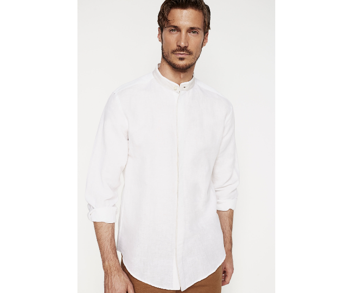 Springfield 099319096 XXL Linen Shirt for Men - Ivory - Zoom Image 2