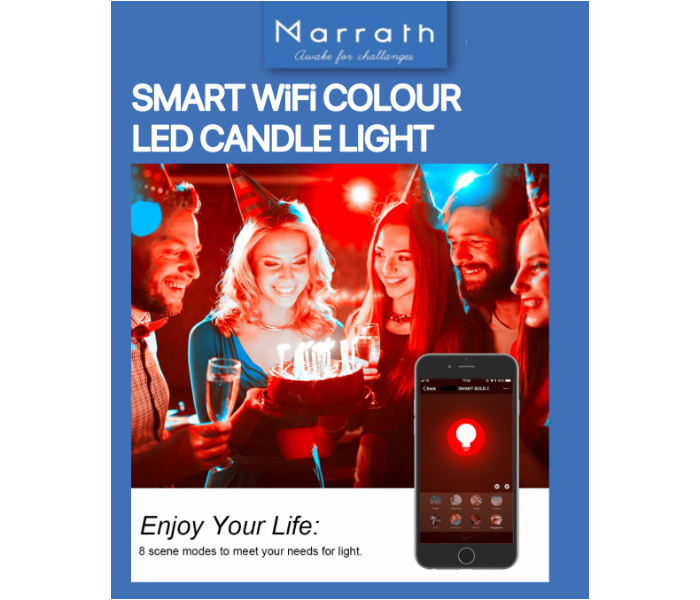 Marrath Smart Wi-Fi 16 Million Colour Rgbw E14 Candle Chandelier Light  - Zoom Image 2