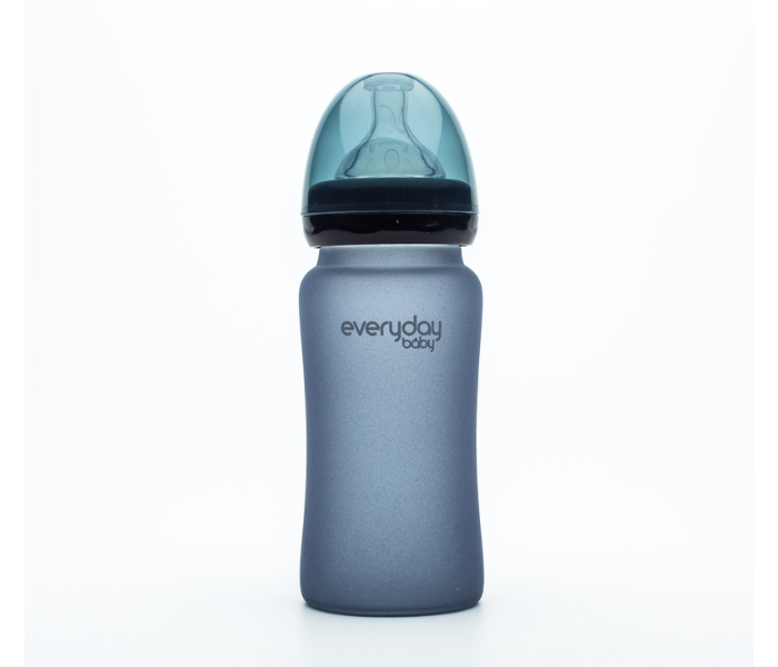 Everyday Baby 10225 240ml Glass Heat Sensing Baby Bottle - Blueberry - Zoom Image