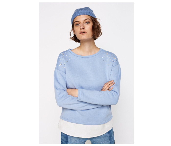 Springfield 108331713 Large Sweat Shirt for Women - Medium Blue - Zoom Image 2