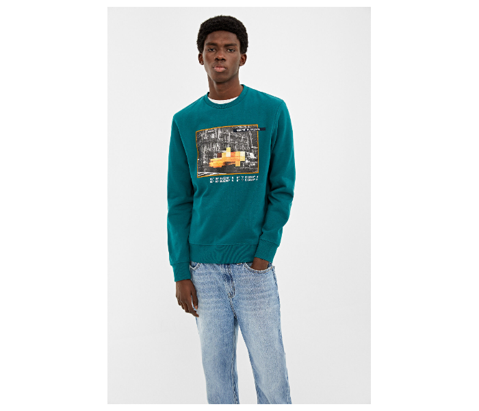 Springfield 009621086 Large Sweatshirt for Men - Teal - Zoom Image 1