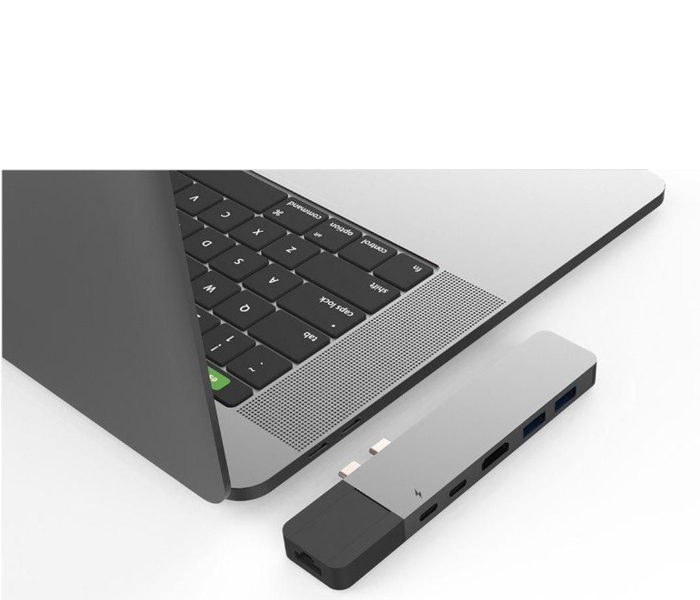 HyperDrive GN28N Net 6 in 2 USB-C Hub - Black and Grey - Zoom Image 1