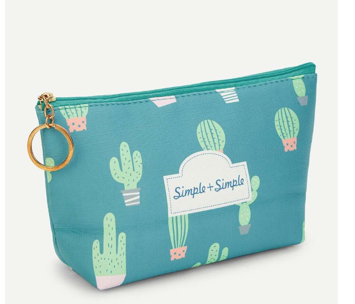 VW Trendz makeup180607610 Cactus Print Makeup Bag - Green - Zoom Image 2