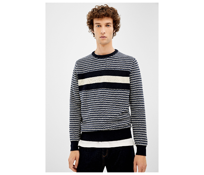 Springfield 003671411 Large Basic Winter Knitwear for Men - Dark Blue - Zoom Image 1