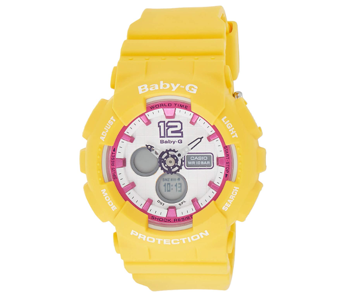 Casio Baby-G BA-120-9BDR White Dial Analog-Digital Watch For Women - Yellow - Zoom Image 1