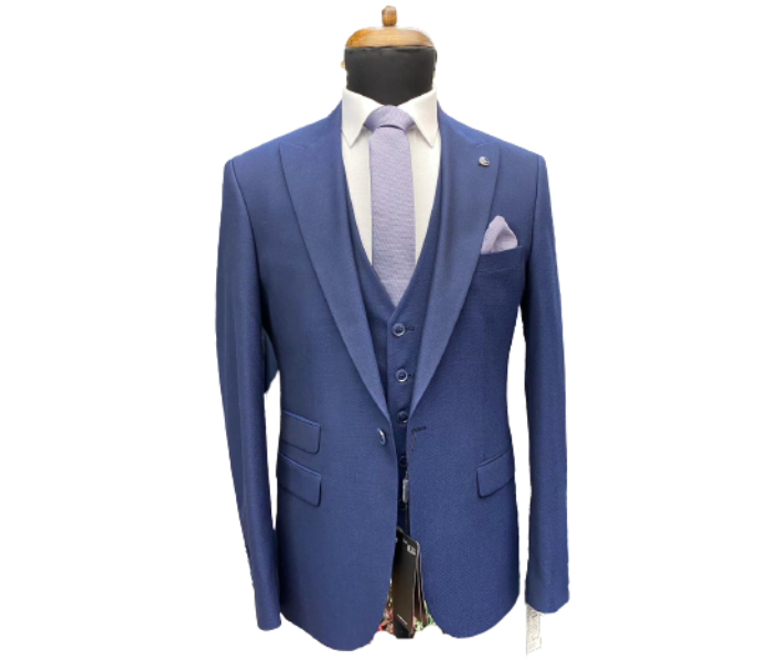 Fatih Zraiq Size 52 Trendy and Attractive Premium Quality 3 Pieces Suit for Men - Navy Blue - Zoom Image