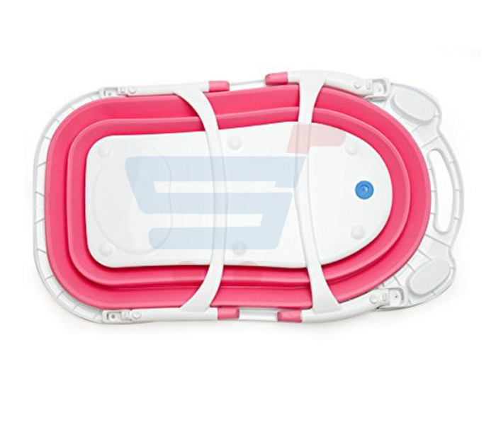 Generic Children Folding Bath Tub - Pink and White - Zoom Image 2