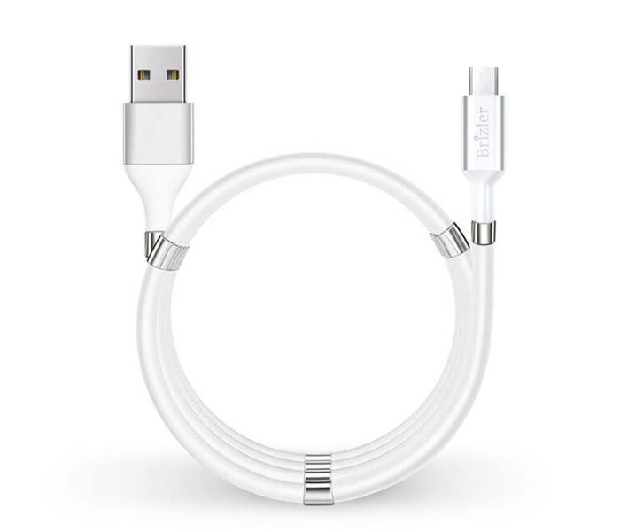 Brizler BZ- CA036 Magnetic Micro USB Charging Cable - White - Zoom Image 1