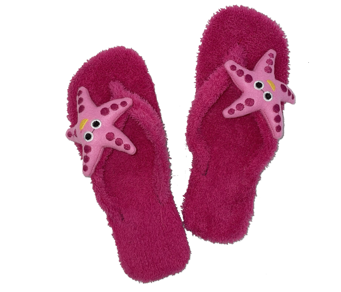 Casual LFV100 US 08 Starfish Design Daily Wear Soft Flat Home Slippers for Women - Dark Pink - Zoom Image