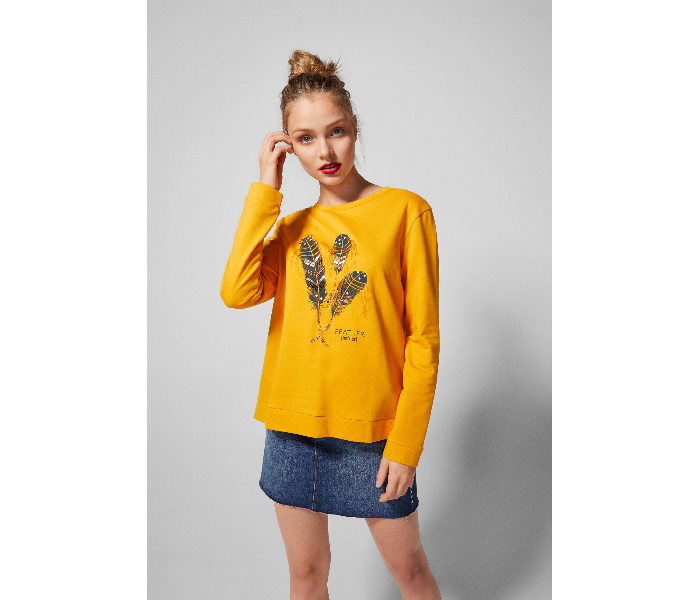 Springfield 108414328 Small Sweat Shirt for Women - Yellow - Zoom Image 1