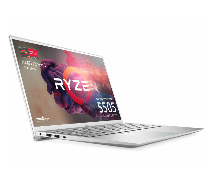 Dell Inspiron 5505 15.6 inch FHD AMD Ryzen 7 4700U 8-core Processor 8GB RAM 1TB SSD AMD Radeon Graphics Windows 10 Home 64 - Platinum Silver - Zoom Image 3