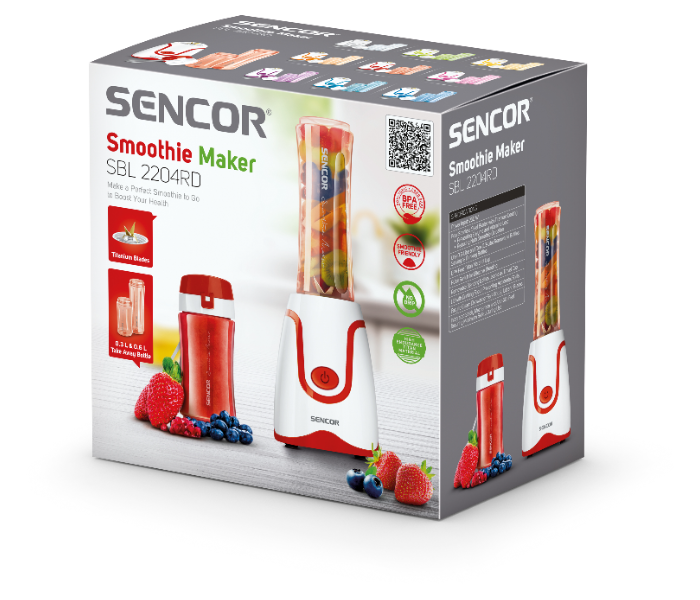 Sencor SBL 2204RD 600ml Impact Resistant Smoothie Maker Bottles - Red and White - Zoom Image 8