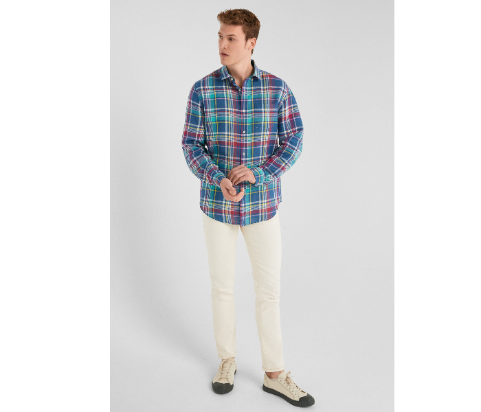 Springfield 099554188 XXXL Linen Shirt for Men - Turquoise - Zoom Image 1