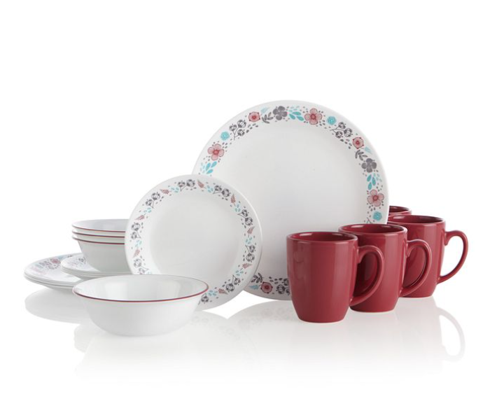 Corelle 1135291 Nordic Bloom 16-piece Dinnerware Set - White - Zoom Image 1