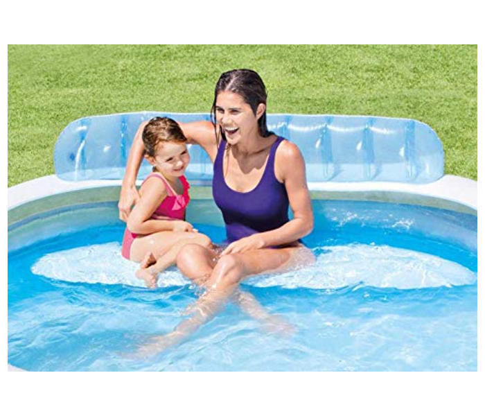 Intex 57190 229x218x79cm Inflatable Swim Center Family Lounge Pool With Built-in Bench- Blue - Zoom Image 2