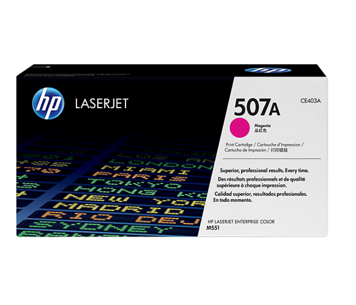 HP CE403A 507A Original LaserJet Toner Cartridge - Magenta - Zoom Image