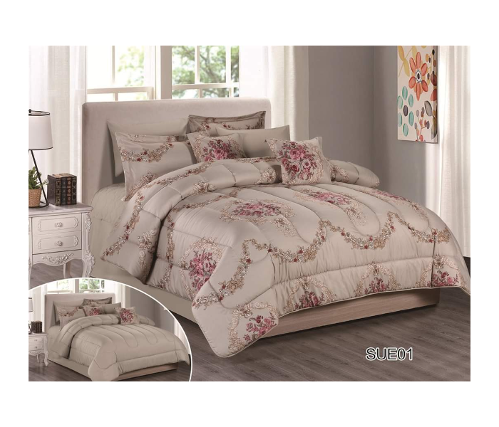 Stargold SG-CJL2003 Comforter Set Of 8 Pieces - Light Brown - Zoom Image