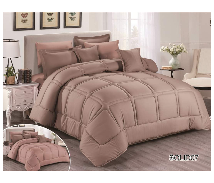 Stargold SG-CJL2004 Comforter Set Of 8 Pieces - Brown and Light Brown - Zoom Image