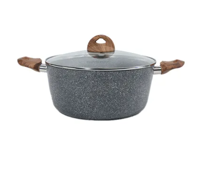 Homeway HW3421  24cm Marble Casserole With Lid - Dark Grey - Zoom Image 2