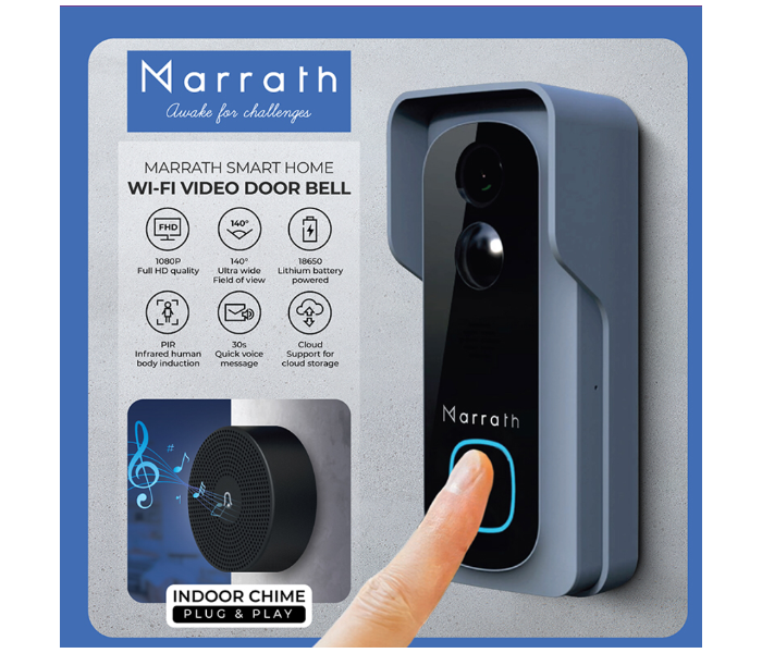  Marrath Smart Video Door Bell - Black and Grey - Zoom Image 2