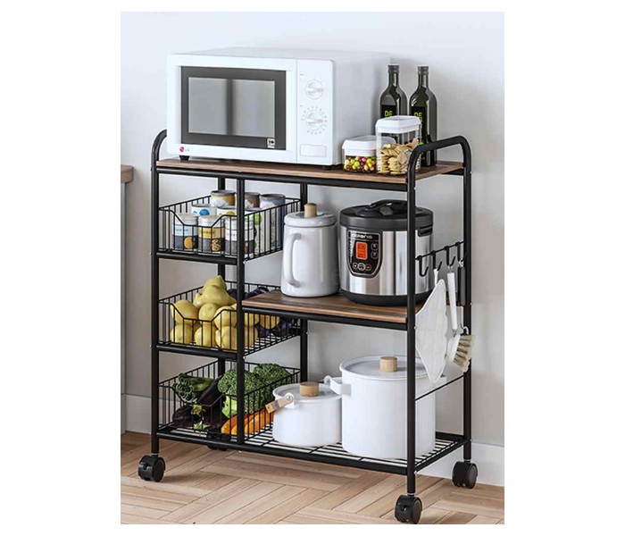 Generic Kitchen Receptacle Rack With wheels - Black - Zoom Image