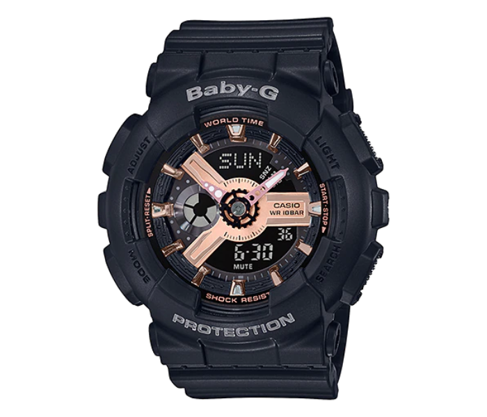 Casio Baby-G BA-110RG-1ADR Black Dial Analog-Digital Watch For Women - Black - Zoom Image 1