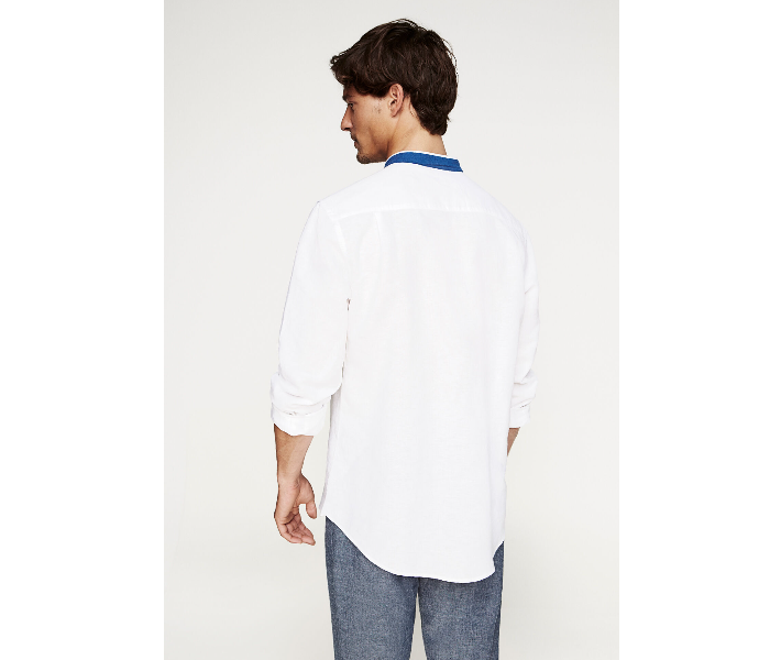 Springfield 099336012 XXL Linen Shirt for Men - Medium Blue - Zoom Image 4