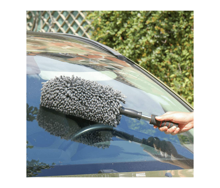 Super Soft Microfiber Car Duster with Extendable Handle - Grey - Zoom Image 3