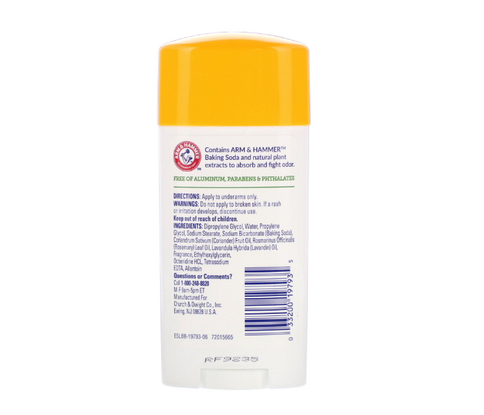 Arm and Hammer AH9793 71gm Essentials Fresh Rosemary Lavender Deodorant - Zoom Image 2