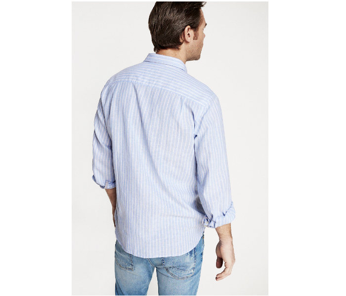 Springfield 099325514 XXL Linen Shirt for Men - Medium Blue - Zoom Image 3