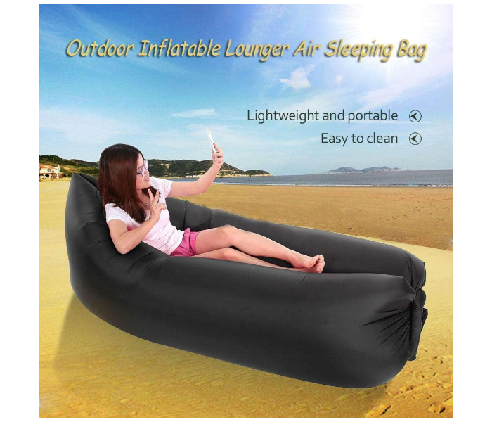 Outdoor Hangout Fast Inflatable Sleeping Bed Sofa - Black - Zoom Image 2