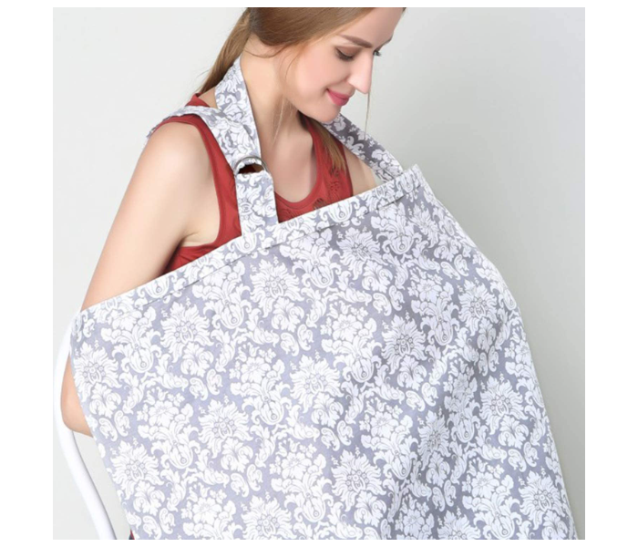 Cotton Classy Breastfeeding  Nursing Cover - Blue and White  - Zoom Image 1