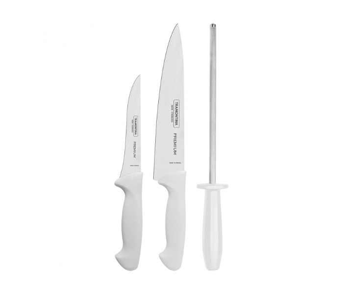 Tramontina 24499812 Set of 3 Pieces Premium Stainless Steel Cutlery Knife -White - Zoom Image