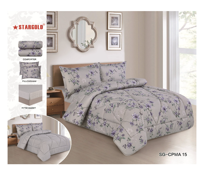 Stargold SG-CJL2005 Comforter  Set Of 4 Pieces - Grey and Blue - Zoom Image 1