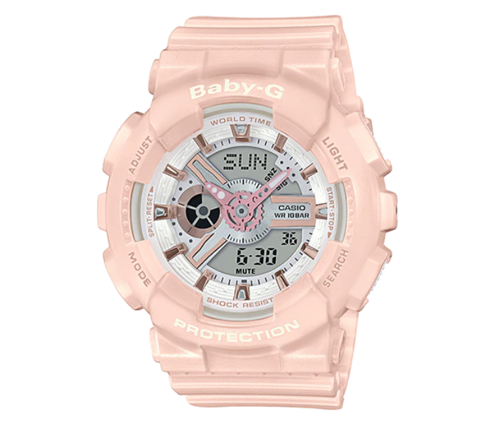 Casio Baby-G BA-110RG-4ADR White Dial Analog-Digital Watch For Women - Pink - Zoom Image 1