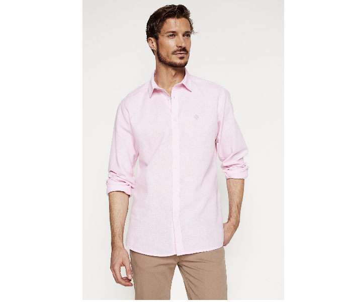 Springfield 099320470 Small Linen Shirt for Men - Pink - Zoom Image 3