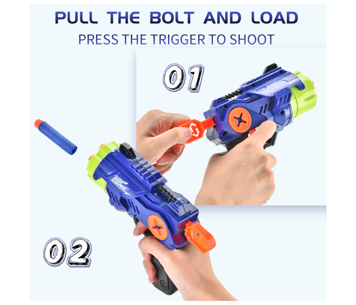 Manual Air Blaster EVA Soft Bomb Gun Shooting Toys for Kids - Blue - Zoom Image 3