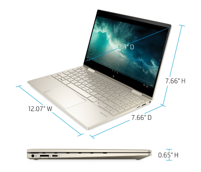 HP Envy 13M BD0023DX 13.3 Inch FHD Intel Core i7-1165G7 Processor 8GB Ram 512GB SSD Intel Iris Xe G7 Graphics Windows 10 - Pale Gold - Zoom Image 5