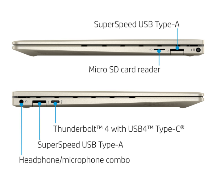 HP Envy 13M BD0023DX 13.3 Inch FHD Intel Core i7-1165G7 Processor 8GB Ram 512GB SSD Intel Iris Xe G7 Graphics Windows 10 - Pale Gold - Zoom Image 7