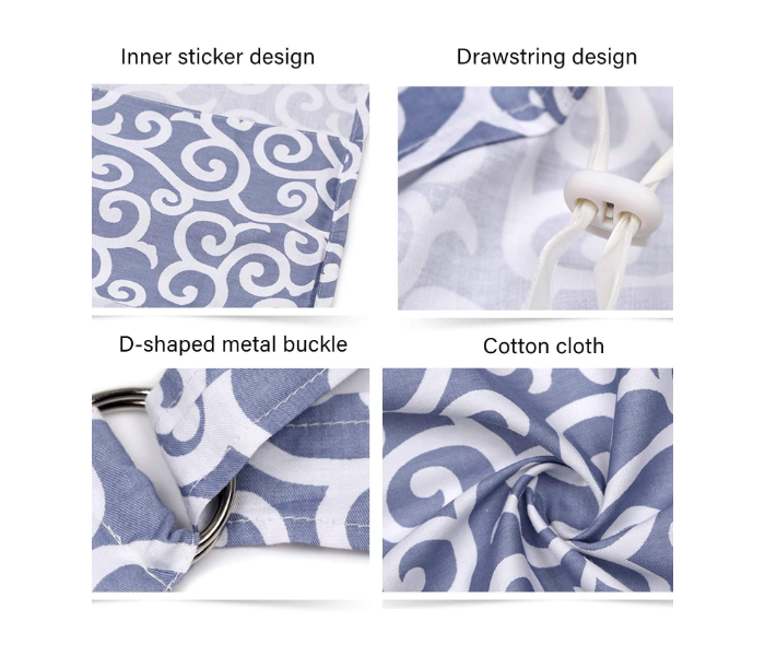 Cotton Classy Breastfeeding  Nursing Cover - Blue and White  - Zoom Image 3