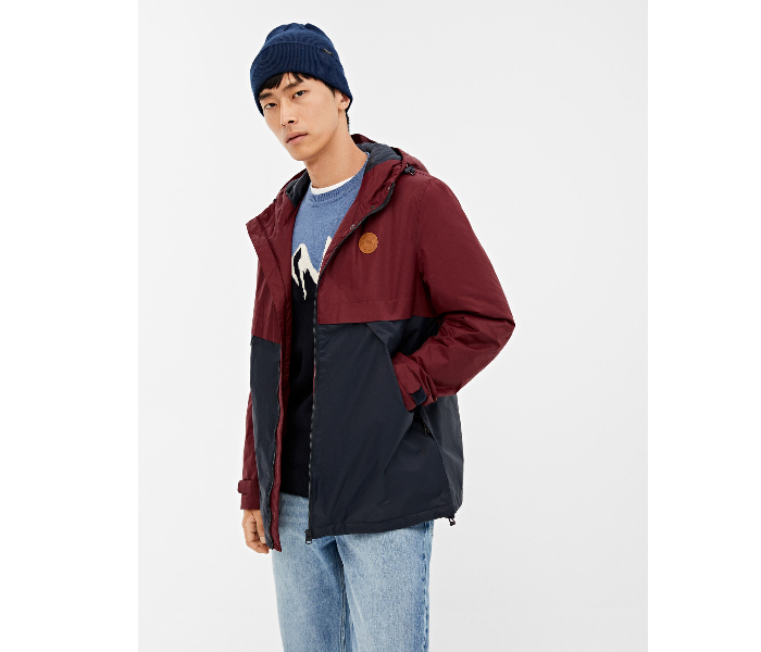 Springfield 095636869 Small Nylon Sports Jacket for Men - Maroon - Zoom Image 2