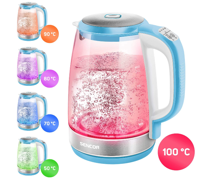 Sencor SWK 2192BL 2200W 2 Litre Glass Kettle - Sky Blue - Zoom Image 2