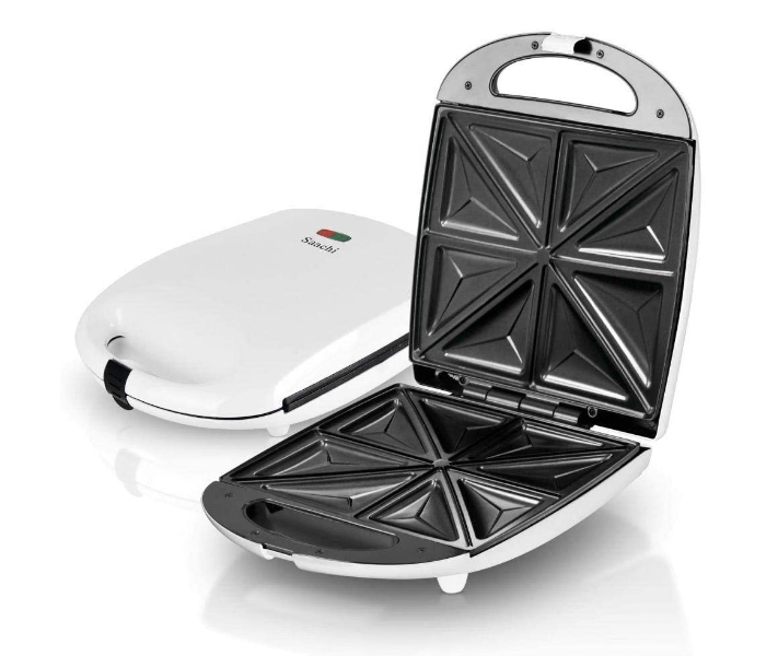 Saachi ST-4655 1100W 4 Slice Sandwich Maker - White - Zoom Image